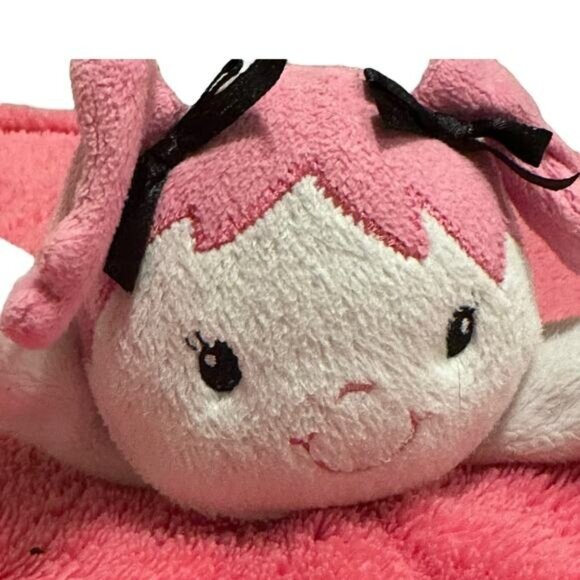 Baby Gear Glam Girl Security Pink Plush Lovey Blanket With Bow Embroidery - Picture 1 of 9